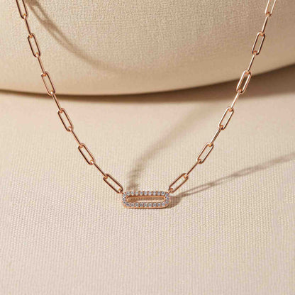 Rose Gold Paperclip Necklace