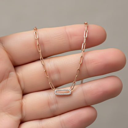 Rose Gold Paperclip Necklace
