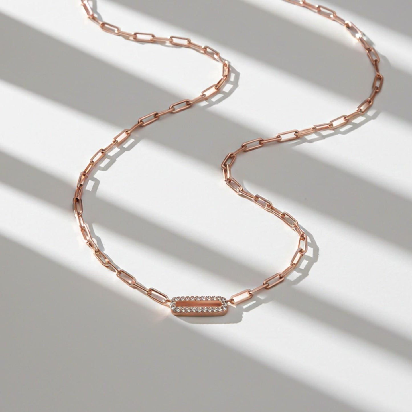 Rose Gold Paperclip Necklace