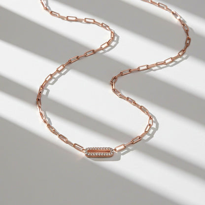 Rose Gold Paperclip Necklace