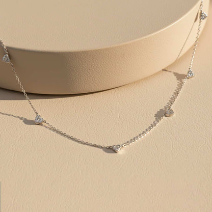 Silver Stellar Heart Charms Necklace
