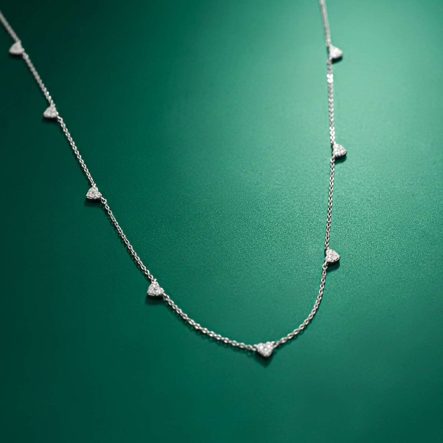 Silver Stellar Heart Charms Necklace