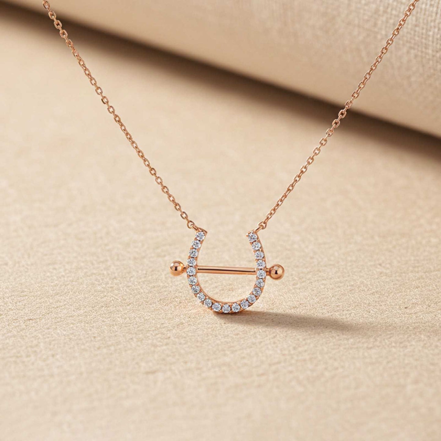 Rose Gold Horseshoe Necklace