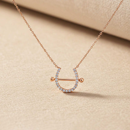 Rose Gold Horseshoe Necklace