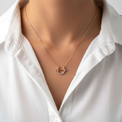 Rose Gold Horseshoe Necklace