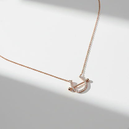Rose Gold Horseshoe Necklace