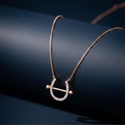 Rose Gold Horseshoe Necklace