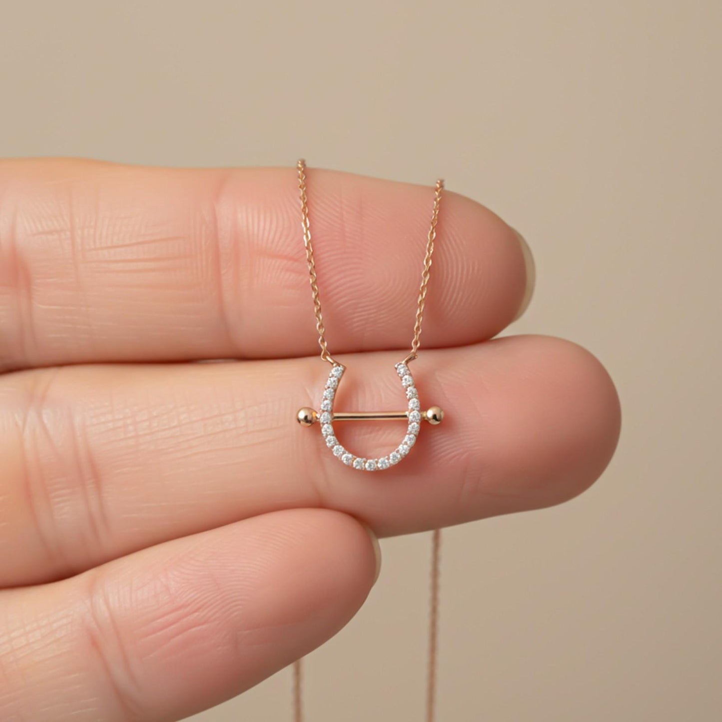 Rose Gold Horseshoe Necklace