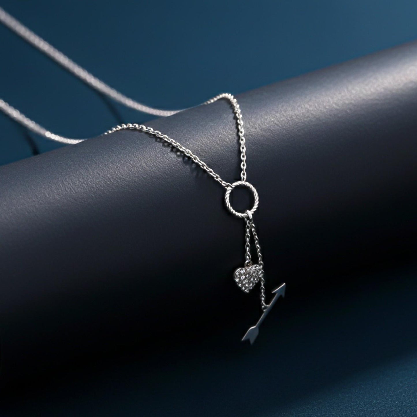 Silver Hit My Heart Arrow Necklace