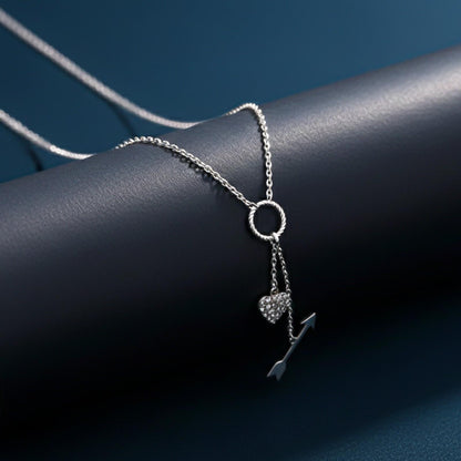 Silver Hit My Heart Arrow Necklace
