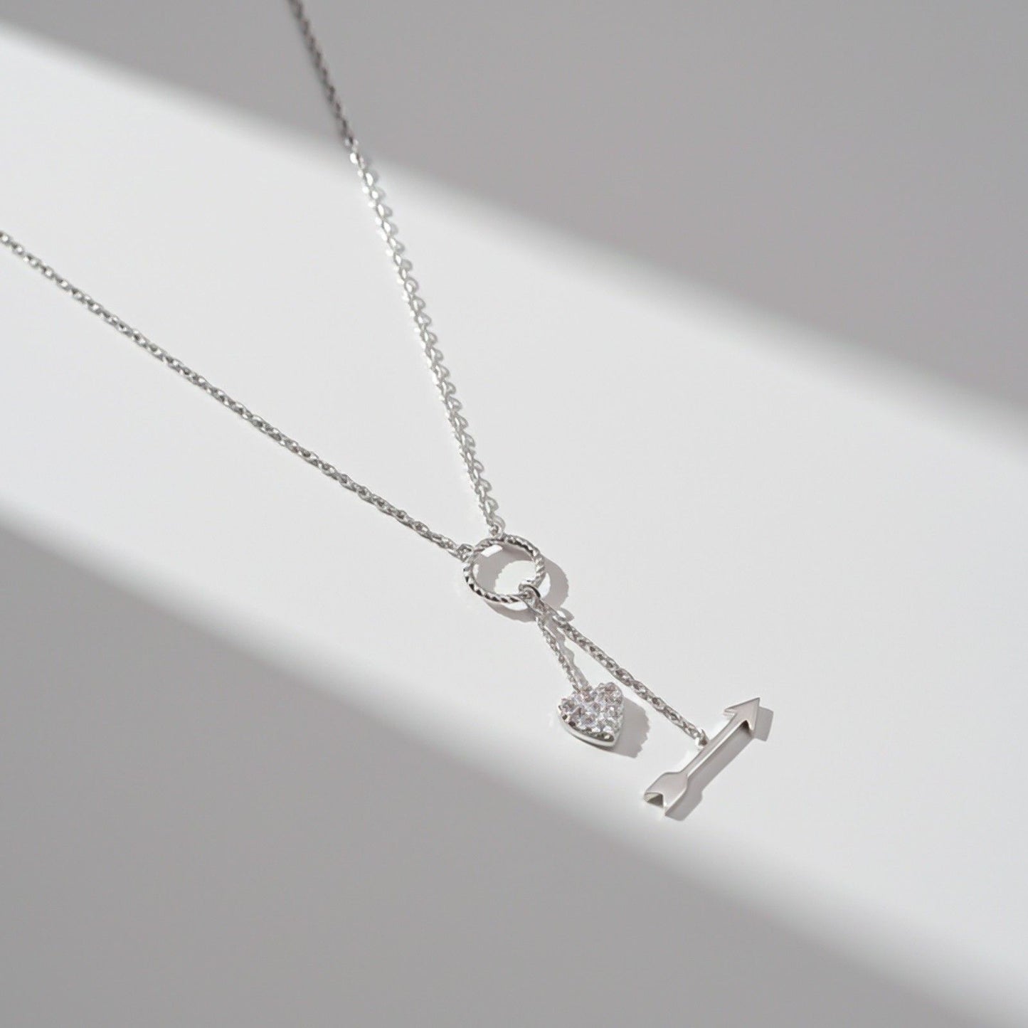 Silver Hit My Heart Arrow Necklace