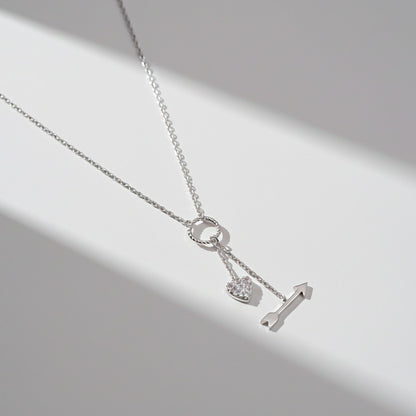 Silver Hit My Heart Arrow Necklace