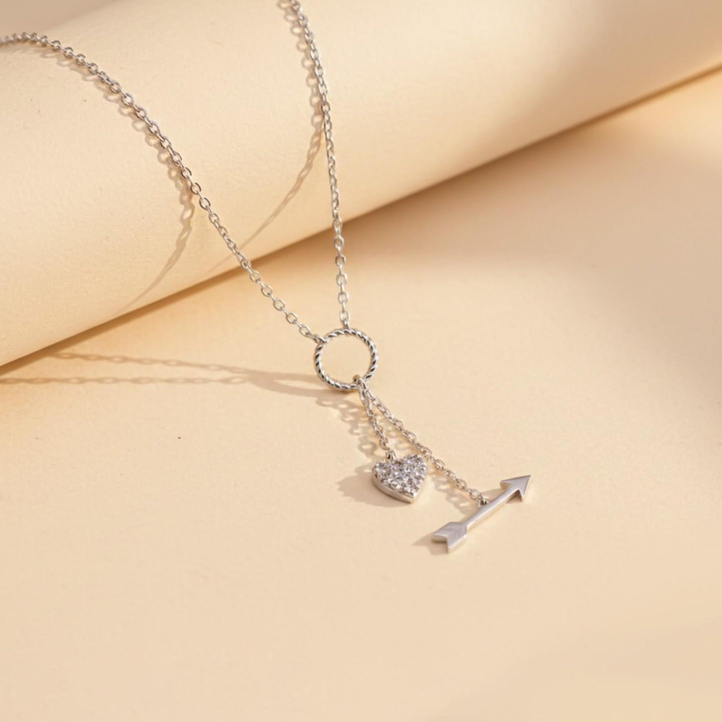 Silver Hit My Heart Arrow Necklace