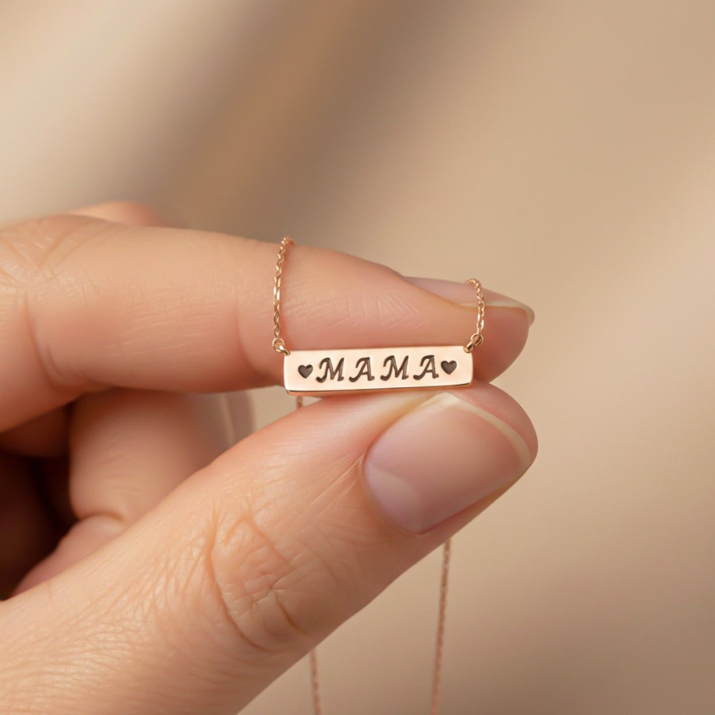 Rose Gold MAMA (Mom) Necklace For Mother's