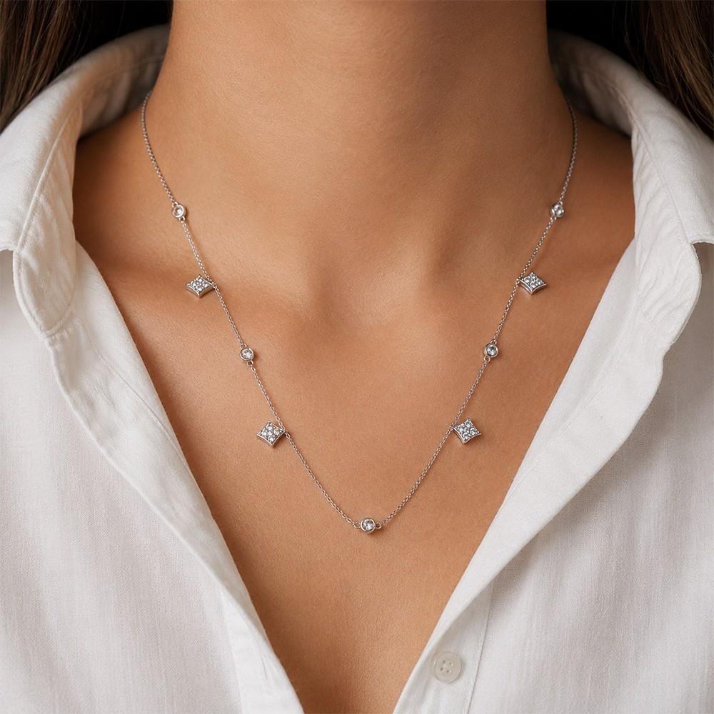 Silver Minimal Dainty Charm Necklace