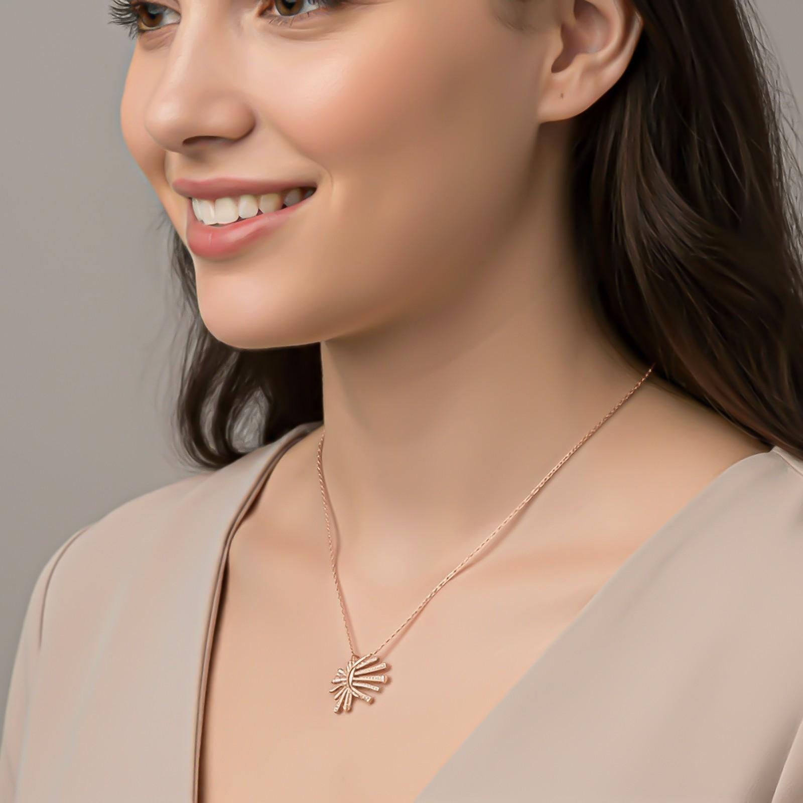 Silver Celestial Sunburst Pendant Necklace