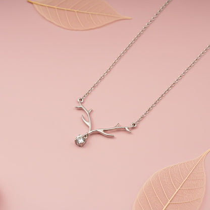 Silver Branch Spark Pendant Necklace