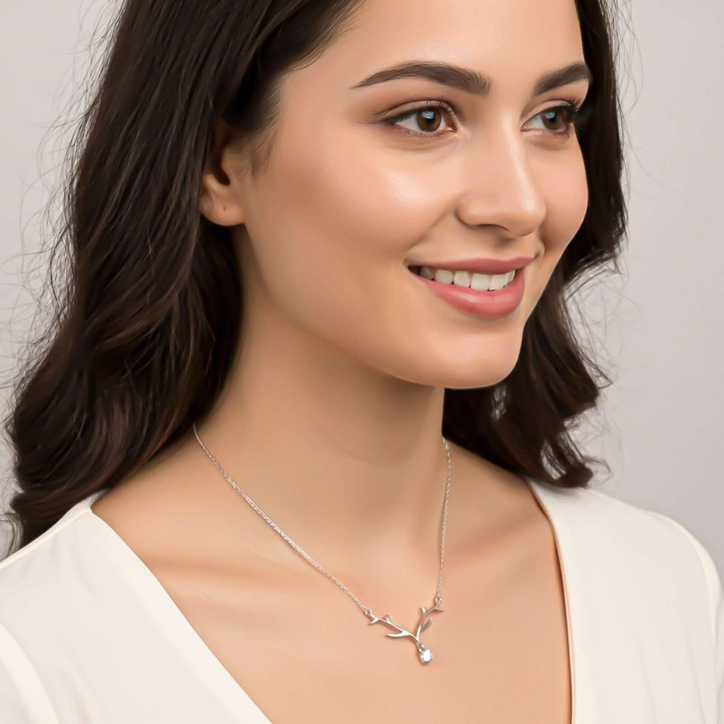 Silver Branch Spark Pendant Necklace