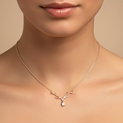 Silver Branch Spark Pendant Necklace