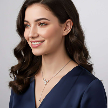 Silver Geometric Honeycomb Drop Necklace