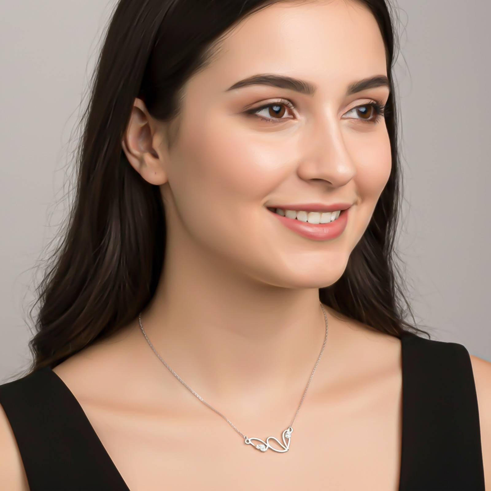 Silver Infinity Romantic Sparkle Necklace