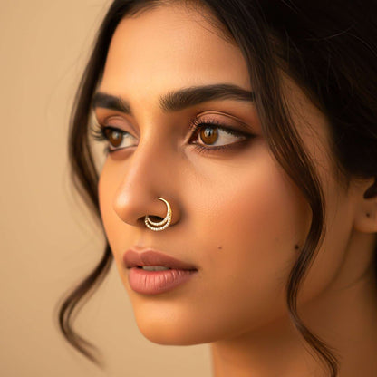 Swis Zircon Double Bar Nose Pin