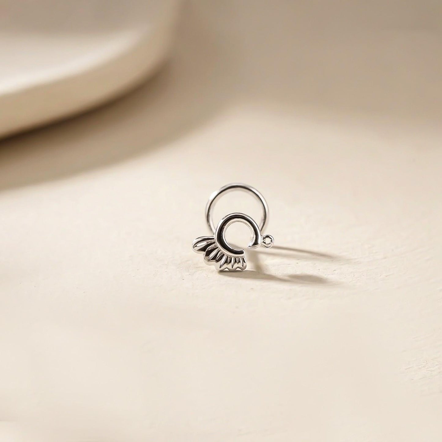 Silver Peacock Nose Pin for Women