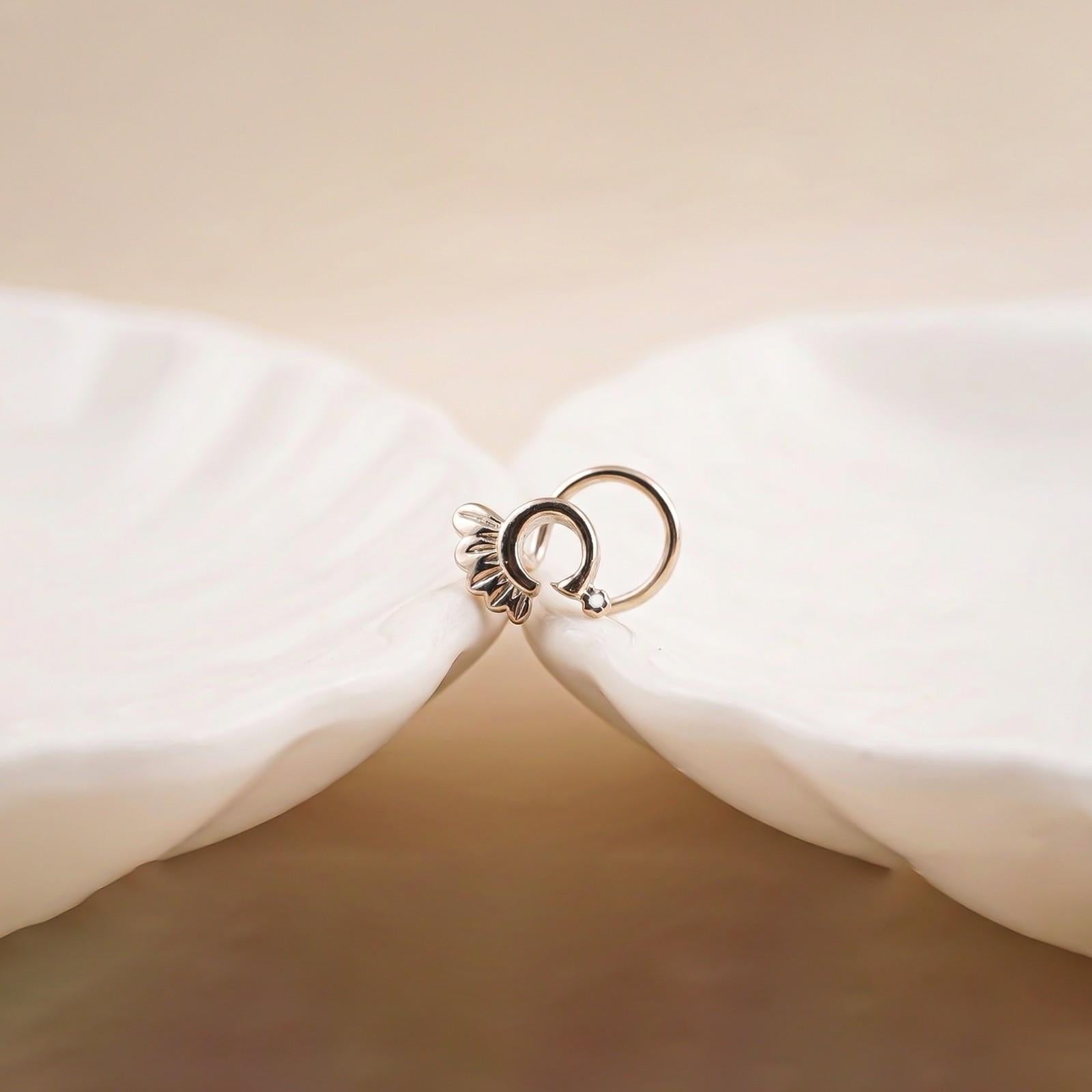 Silver Peacock Nose Pin for Women