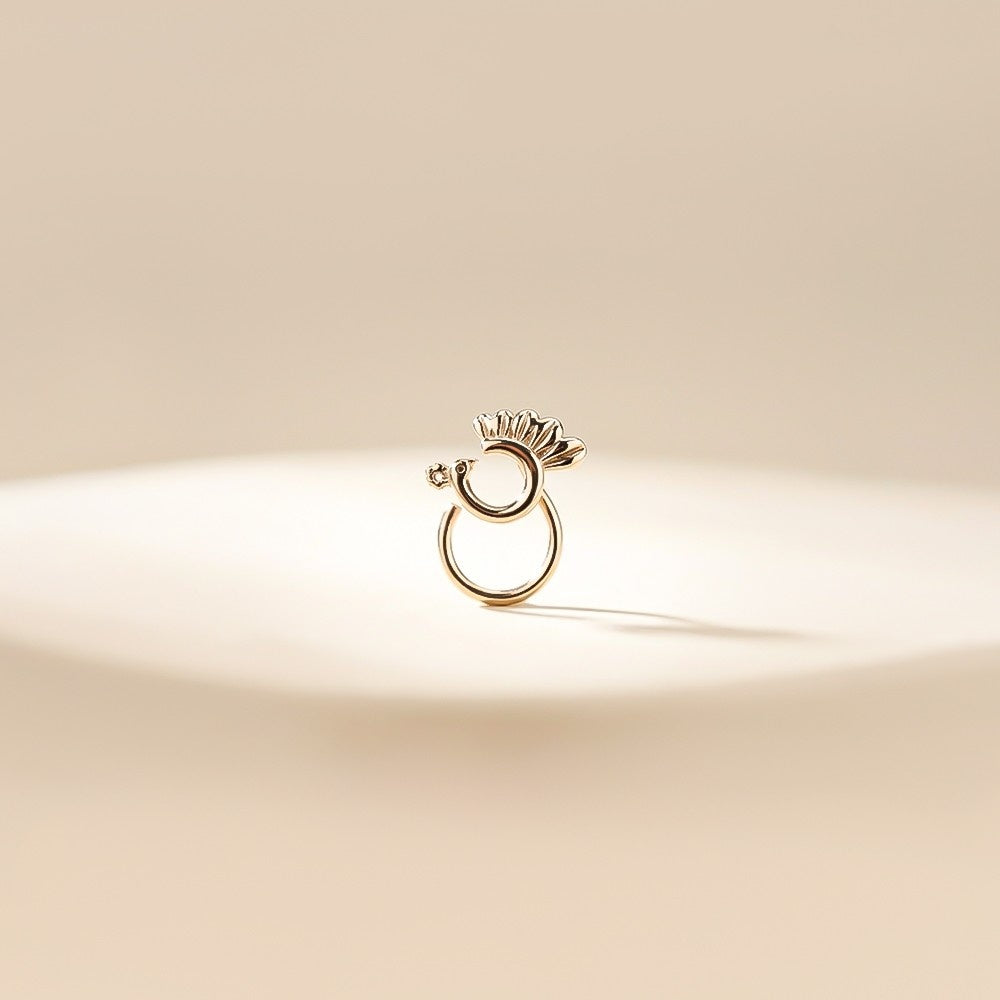 Silver Peacock Nose Pin for Women