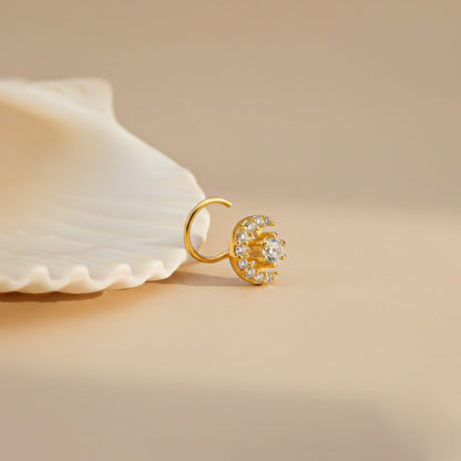 Swis Zircon Moon Style Nose Pin