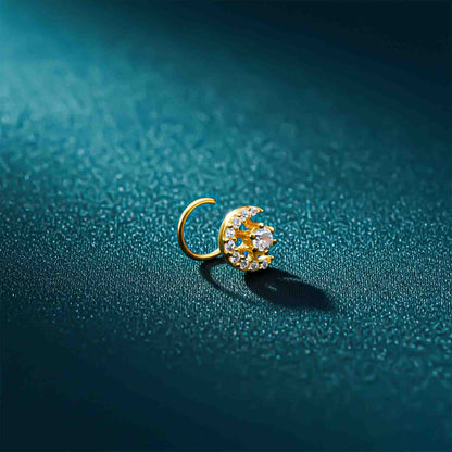 Swis Zircon Moon Style Nose Pin