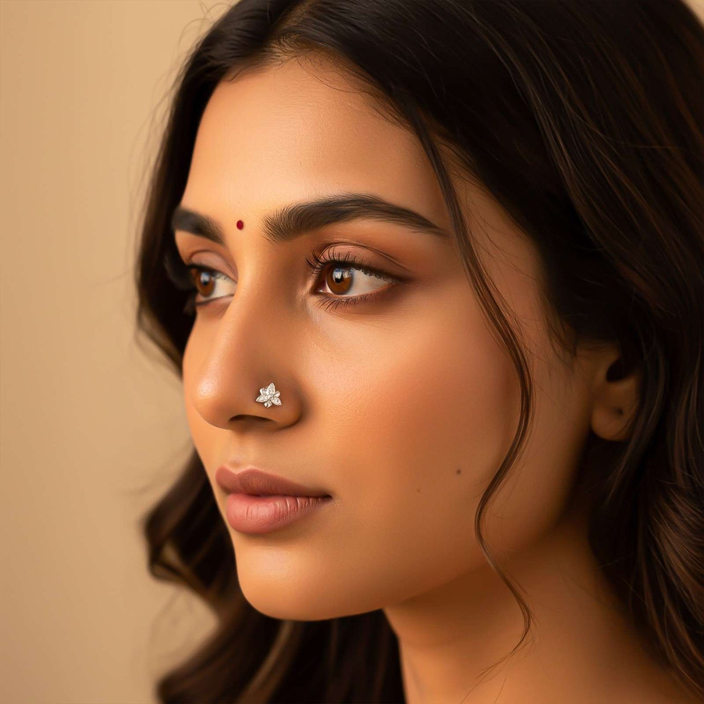 Sterling Silver Floral Flower Nose Pin