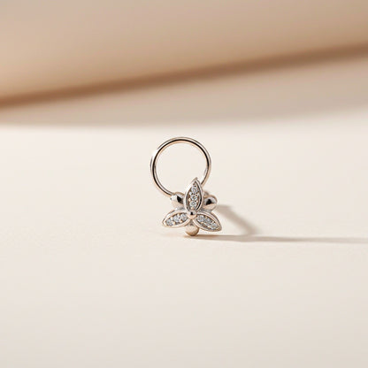 Sterling Silver Floral Flower Nose Pin