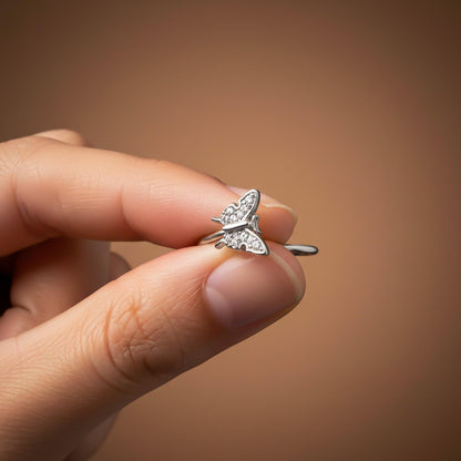 Silver Diamond Butterfly Tiny Nosepin
