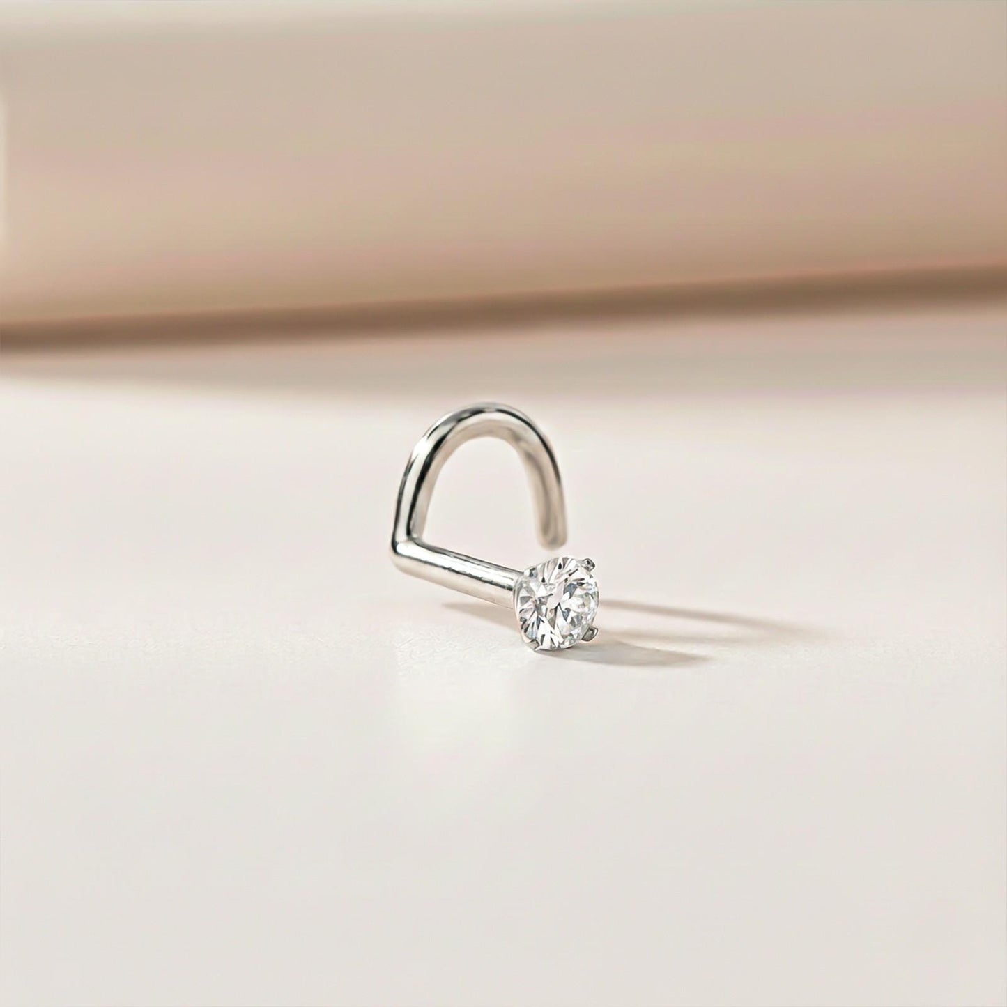 Silver Solitaire Round Nose Stud (pack of 2)