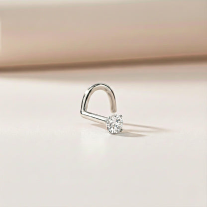 Silver Solitaire Round Nose Stud (pack of 2)