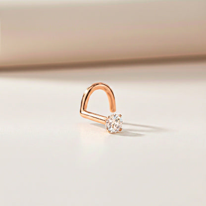Rose Gold Solitaire Round Nose Stud (pack of 2)