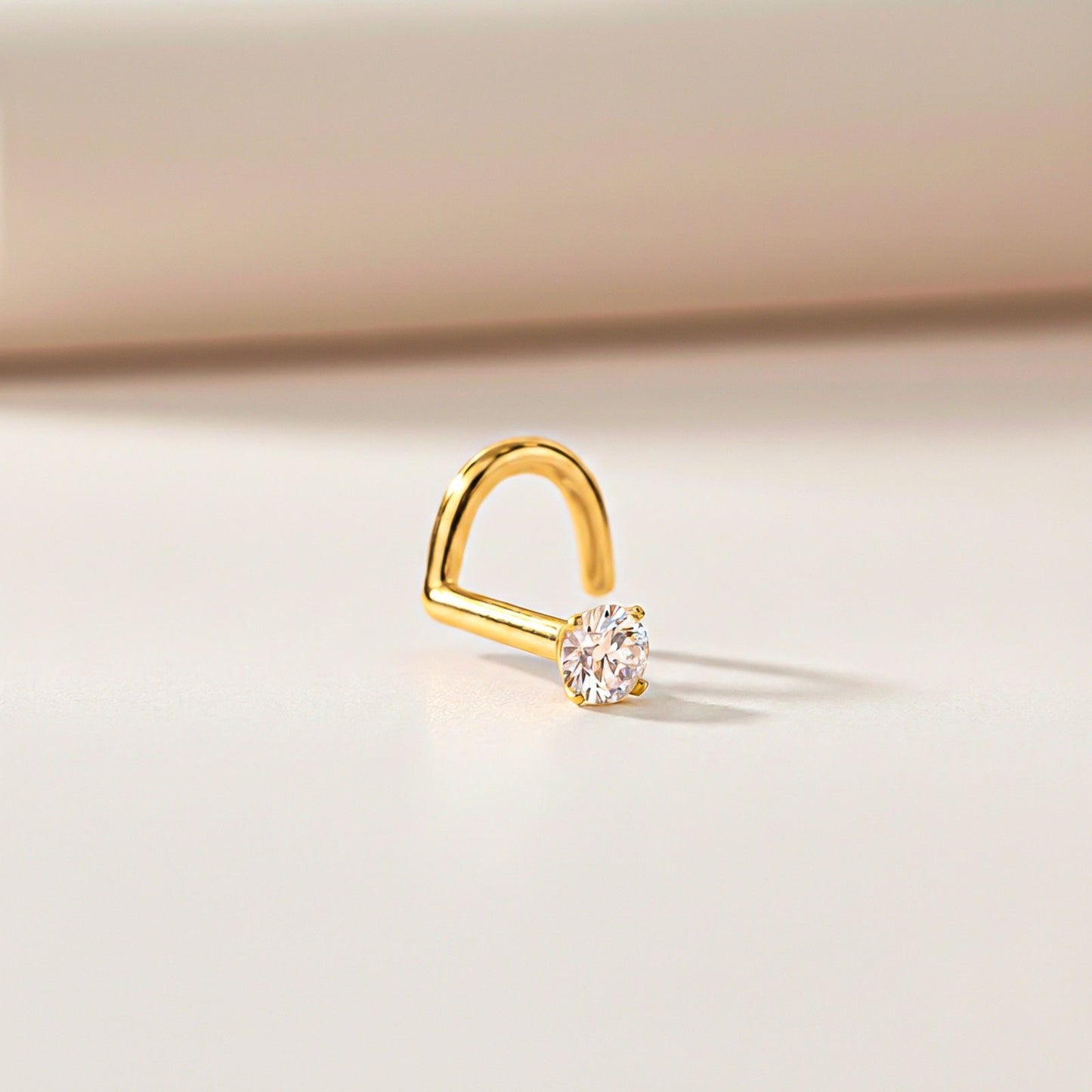 Golden Solitaire Round Nose Stud (pack of 2)