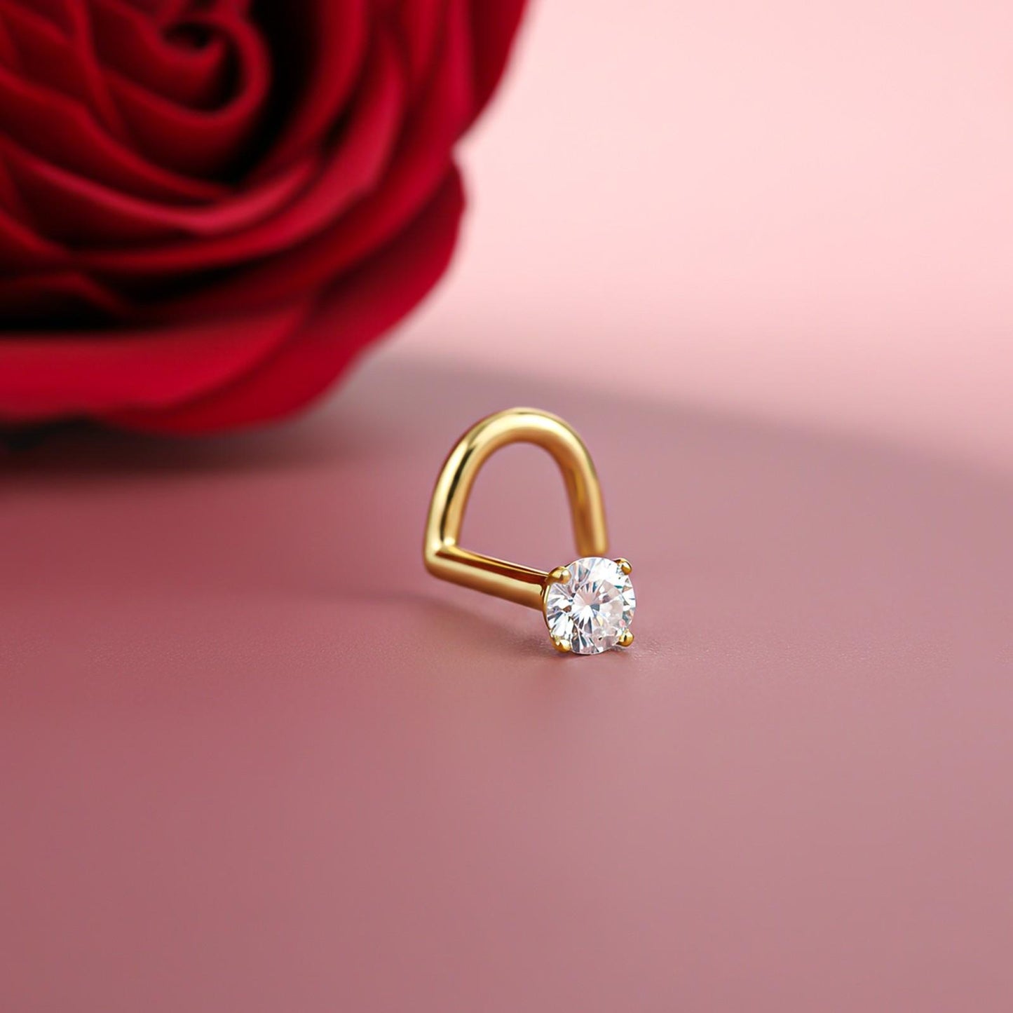 Golden Solitaire Round Nose Stud (pack of 2)