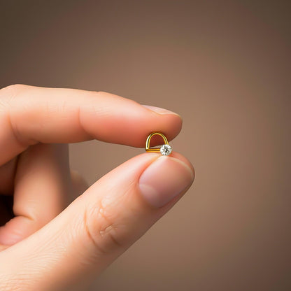 Golden Solitaire Round Nose Stud (pack of 2)