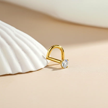 Golden Solitaire Round Nose Stud (pack of 2)