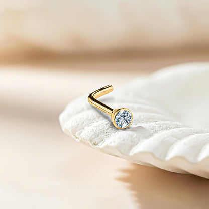 Golden Flush Bezel Nose Ring (pack of 2)