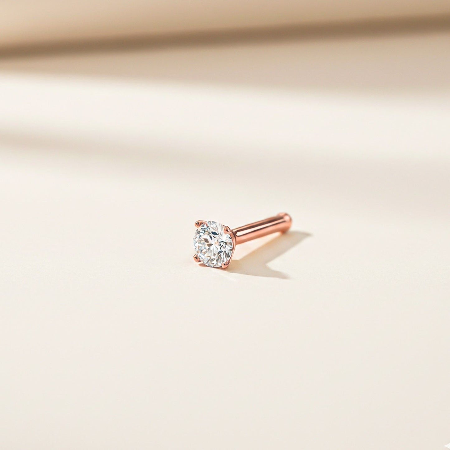 Rose Gold Cubic Zircon Nose Ring (pack of 2)