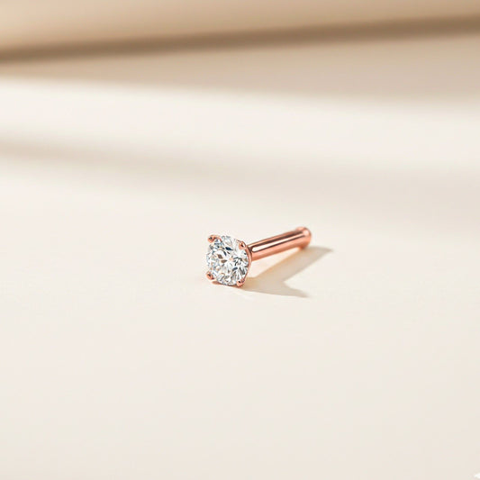 Rose Gold Cubic Zircon Nose Ring (pack of 2)