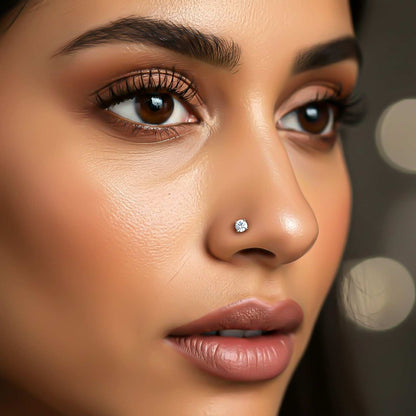 Rose Gold Cubic Zircon Nose Ring (pack of 2)