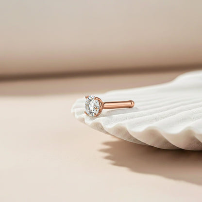 Rose Gold Cubic Zircon Nose Ring (pack of 2)