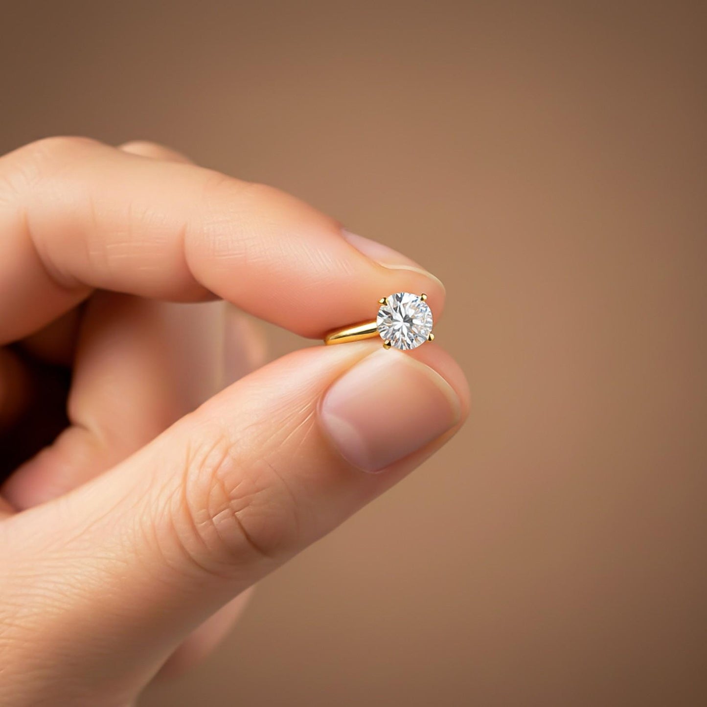 Golden Gold Cubic Zircon Nose Ring (pack of 2)