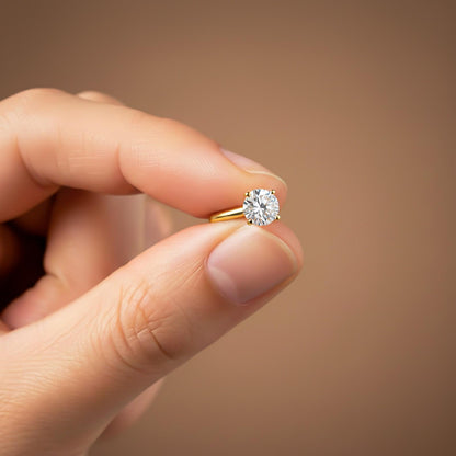 Golden Gold Cubic Zircon Nose Ring (pack of 2)