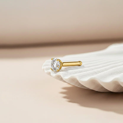 Golden Gold Cubic Zircon Nose Ring (pack of 2)