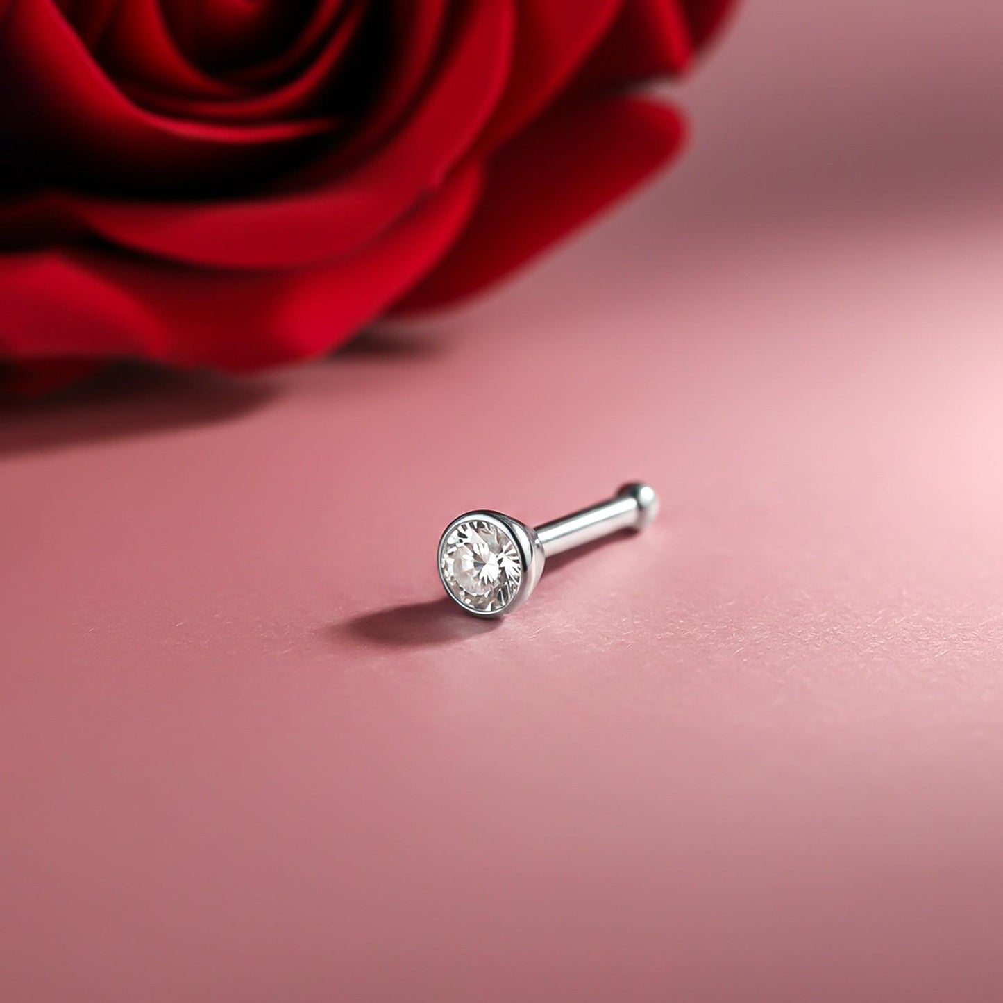 Silver Sterling Bezel Nose Ring (pack of 2)